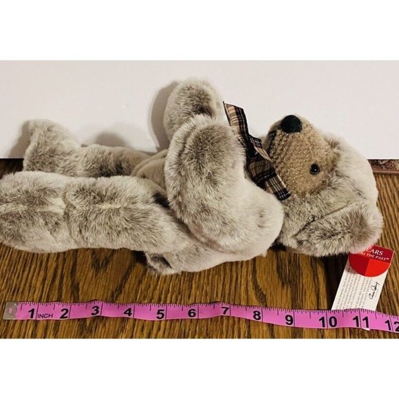 Russ Berrie Plush #100349 WESTLEY Bear Woven Texture Face Feet 12” tags Frosted - Picture 12 of 13
